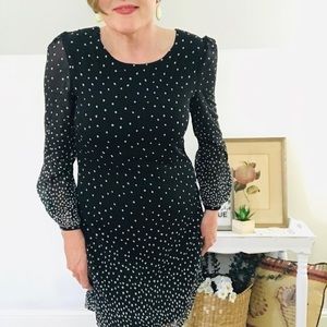 Yumi Black and White Polka Dot Mini Dress Sz XS